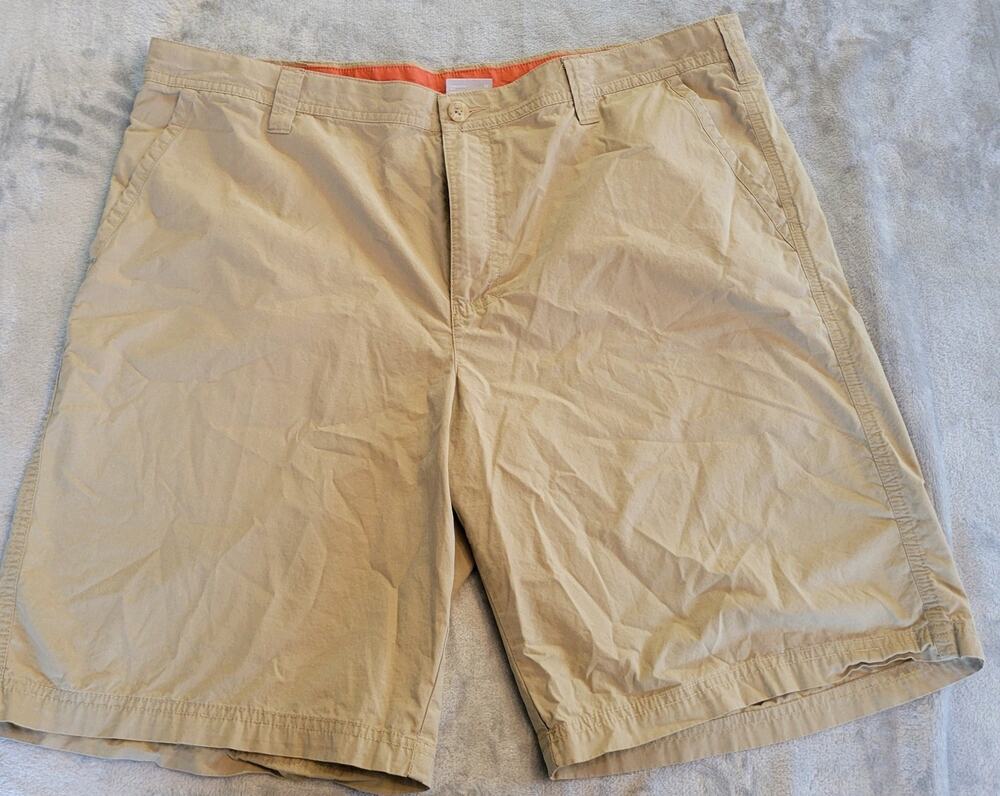 Columbia Mens 40 Beige Chino Shorts 100% Cotton Straight Preppy Gorpcore